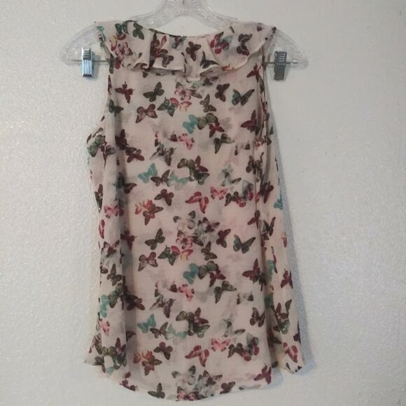 No Boundaries women's size L (11-13) multicolored butterfly print woven tank top - Picture 4 of 16